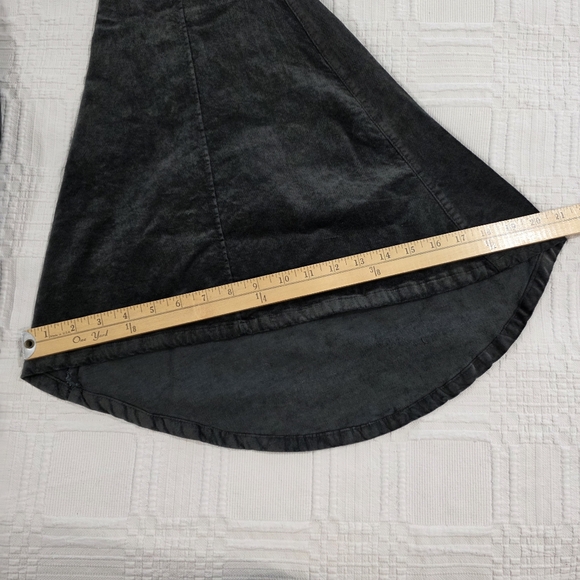 Umgee Charcoal Black Flared Pants Size Medium Retro Bell Bottoms Festival Boho - Picture 6 of 14